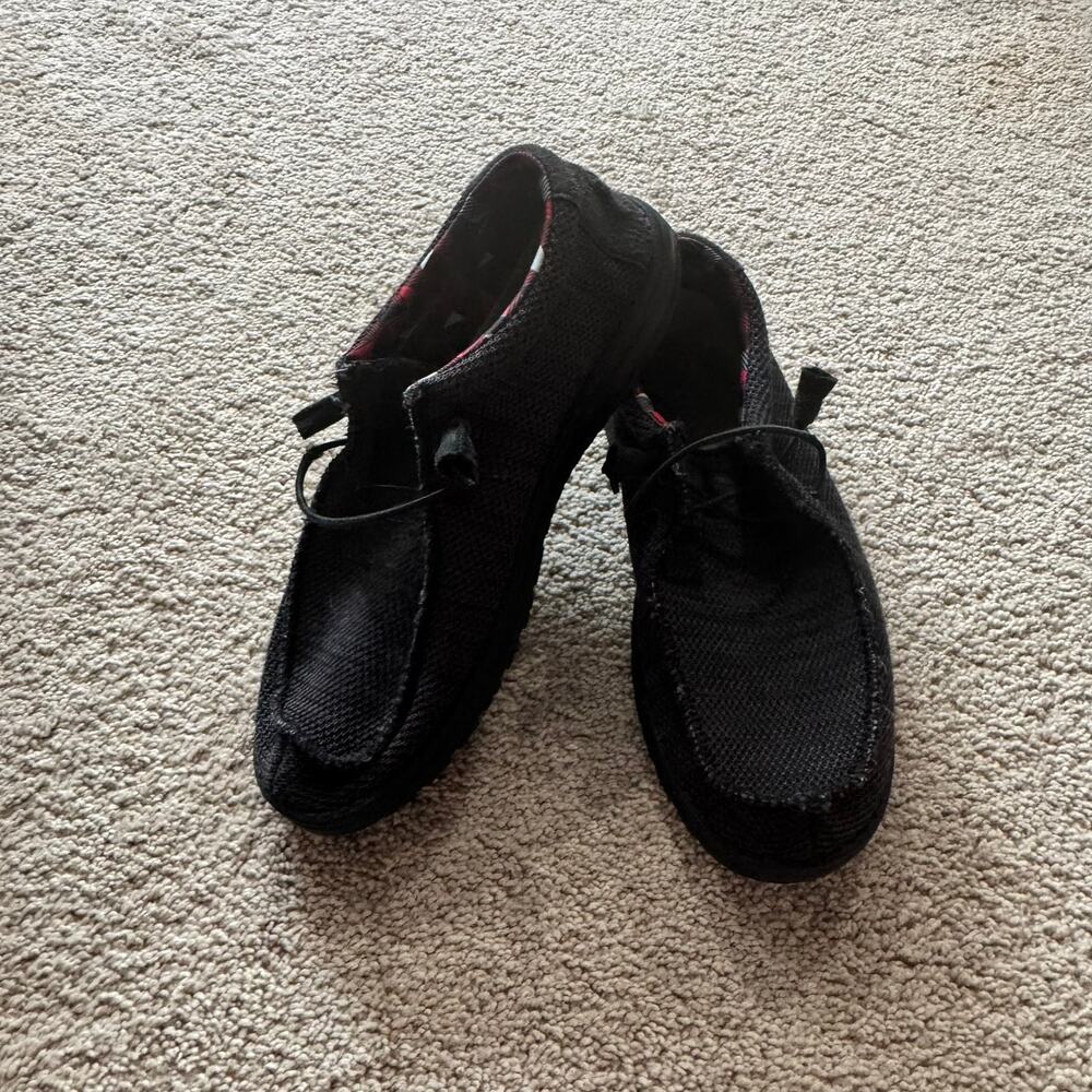 Hey Dude Wally Sox Slip On Loafers Jet Black Men's Size 10 Easy On and Off